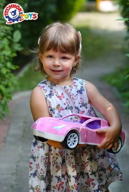 Technok Maksik Didelė plastikinė sportinė mašina rožinė 38cm (6351)