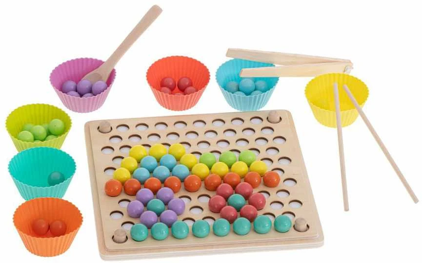 Roger Mokomoji montessori karoliukų kamuoliukų mozaikos dėlionė 77el.