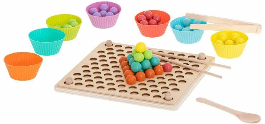 Roger Mokomoji montessori karoliukų kamuoliukų mozaikos dėlionė 77el.