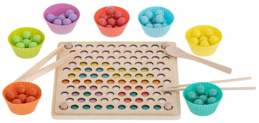Roger Mokomoji montessori karoliukų kamuoliukų mozaikos dėlionė 77el.