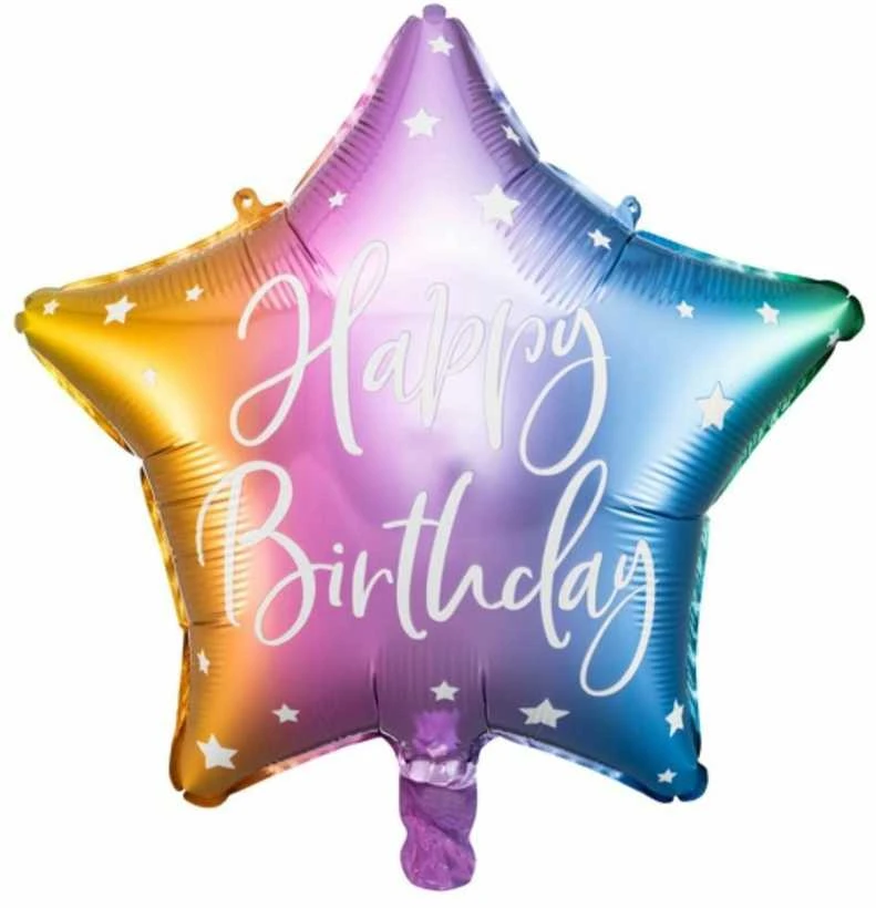 PartyDeco Folinis balionas "Happy Birthday" 40cm