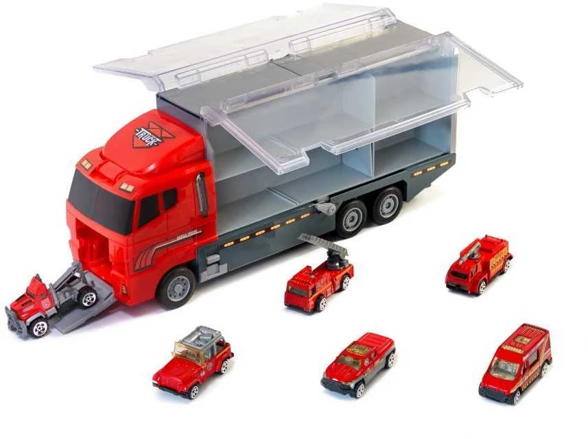 DWM Transporterio sunkvežimis TIR paleidimo įrenginys + metaliniai automobiliai ugniagesių komanda