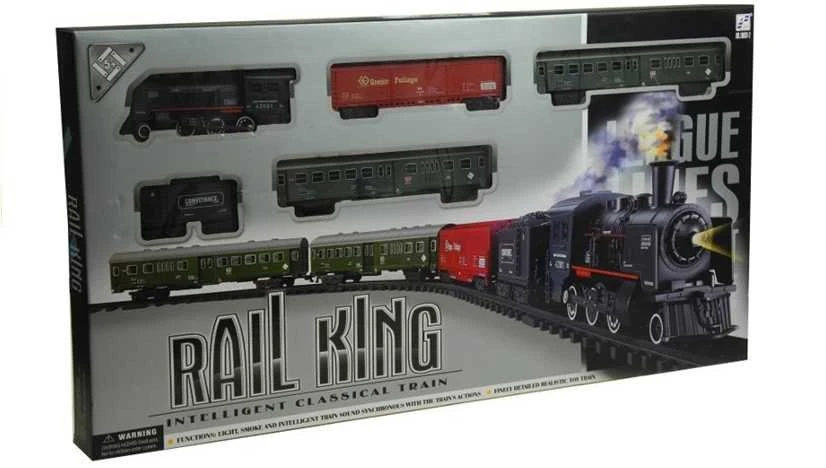 Lean Toys Rail King žaislinis traukinio rinkinys