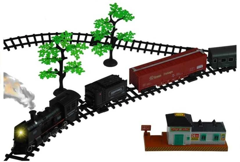 Lean Toys Rail King žaislinis traukinio rinkinys