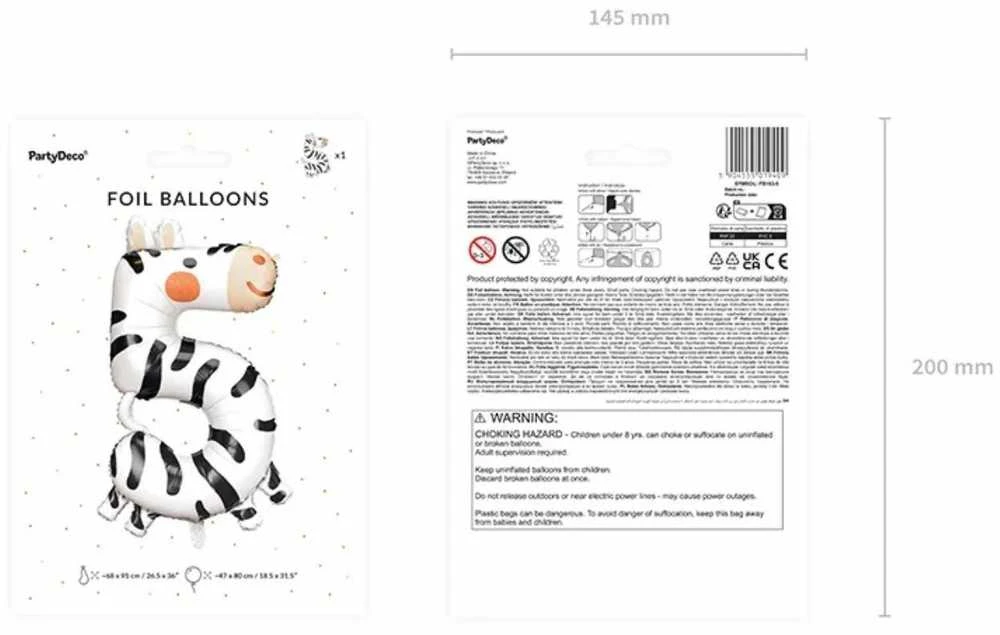 Folijos gimtadienio balionas 5 - Zebras 68x98 cm