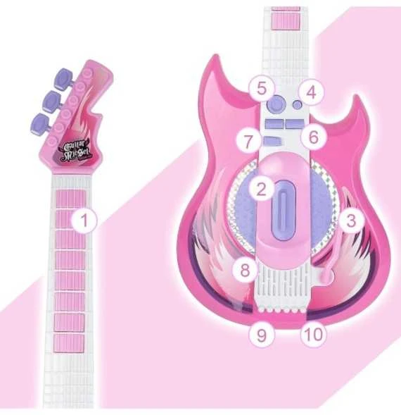 Malplay Vaikiška gitara su mikrofonu ant stovo