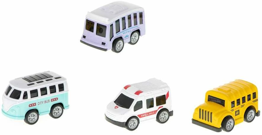 4 metalinių automobilių modelių rinkinys
