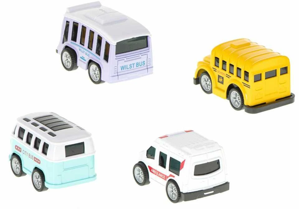 4 metalinių automobilių modelių rinkinys