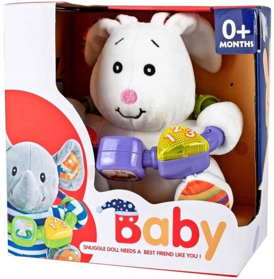 Malplay Minkštas žaislas Interaktyvus pliušinis zuikis, 20 cm