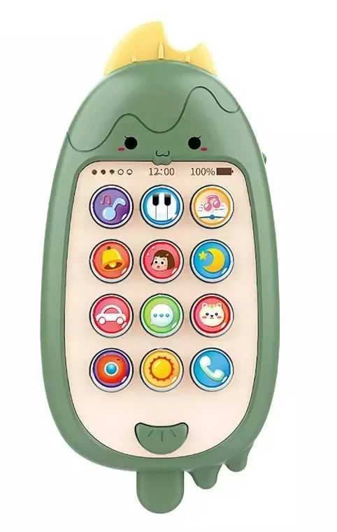 Interaktyvus žaislinis spalvingas telefonas (žalias)