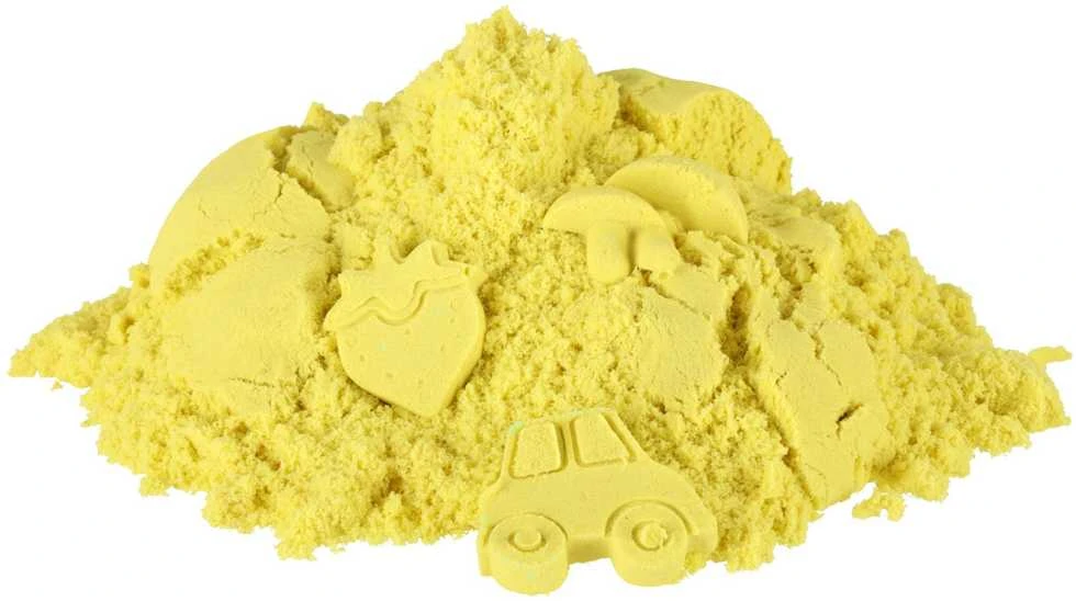 Kinetinis smėlis maišelyje 1kg, Geltonos spalvos