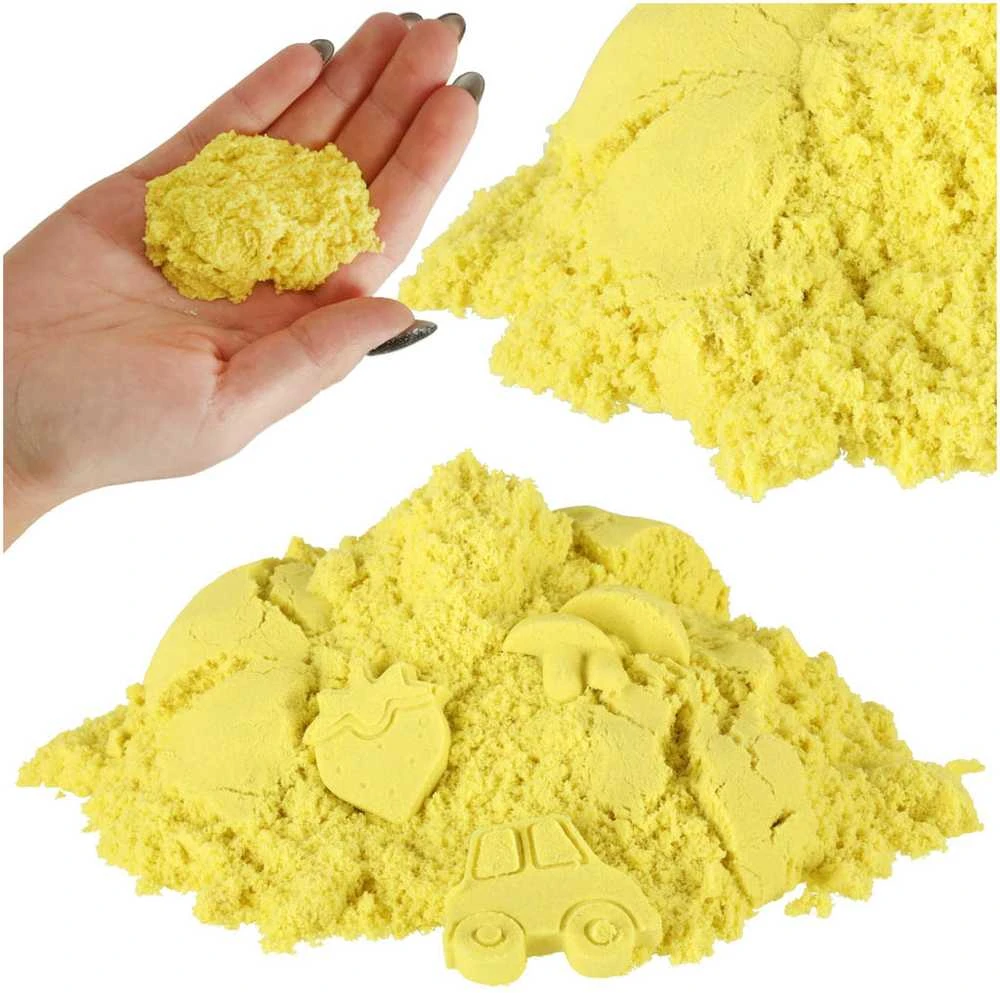 Kinetinis smėlis maišelyje 1kg, Geltonos spalvos