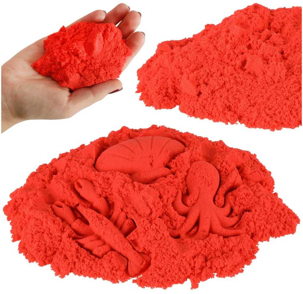 KIK Kinetinis smėlis 1kg maišelyje raudonas