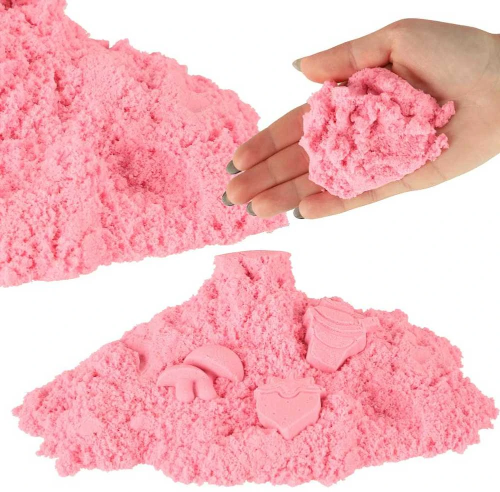 KIK Kinetinis smėlis 1kg maišelyje rožinės spalvos