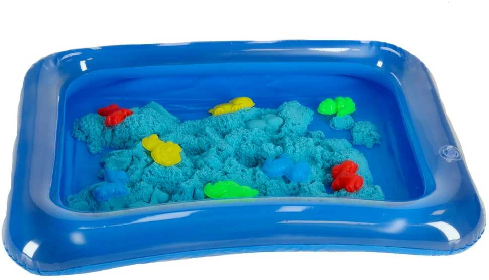 Kinetinis smėlis kibirėlyje 1kg melės mėlynos spalvos