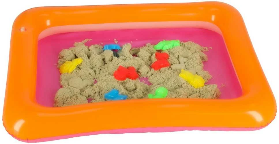 Kinetinis smėlis kibirėlyje 1kg melės smėlio spalvos
