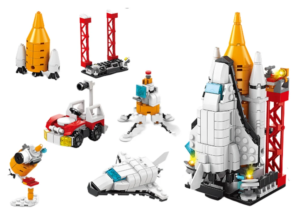 Lean Toys Kosminių Konstrukcijų Kaladėlių Rinkinys