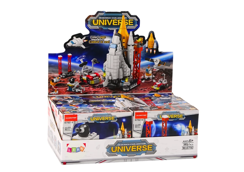Lean Toys Kosminių Konstrukcijų Kaladėlių Rinkinys