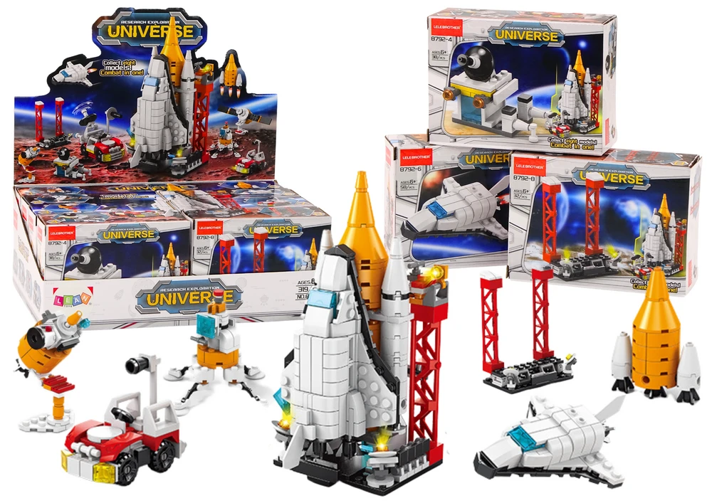 Lean Toys Kosminių Konstrukcijų Kaladėlių Rinkinys