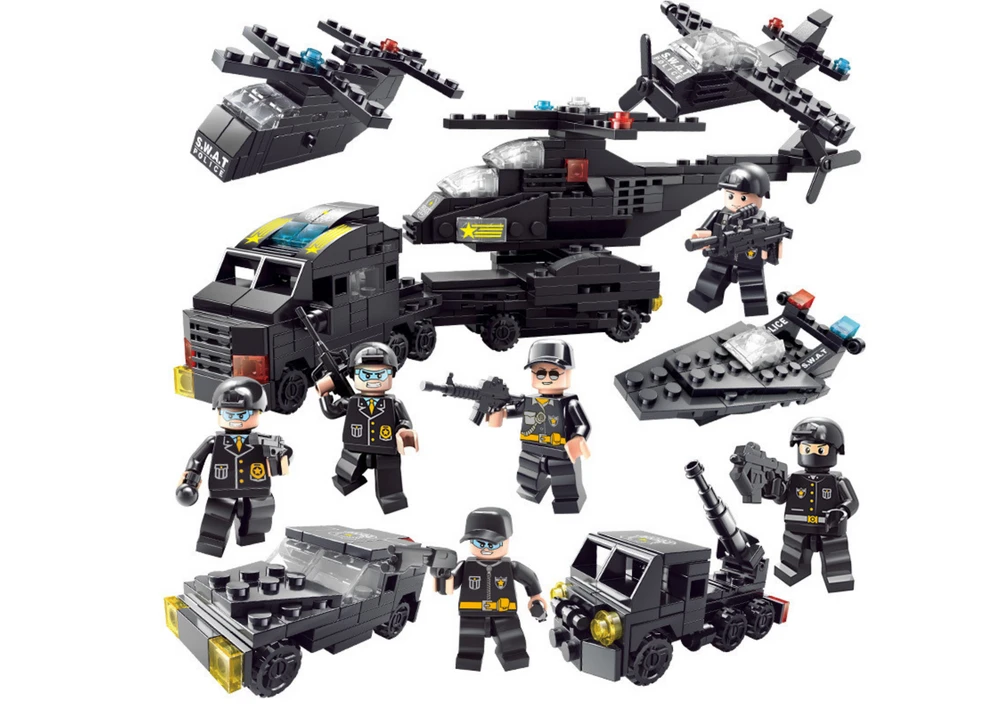 Lean Toys Policijos konstruktorius su 343 detalėmis ir figūrėlėmis