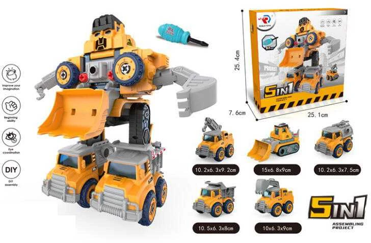 Malplay Robotas transformeris konstruktorius Automobiliai, 5in 1