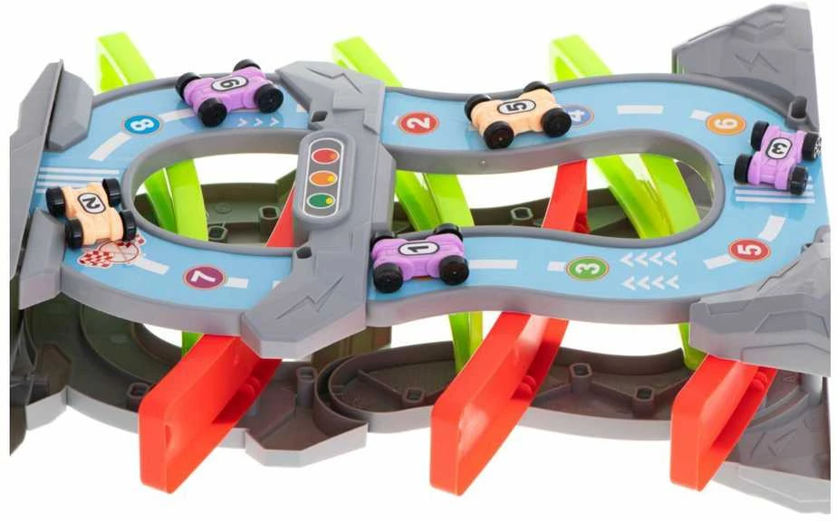 Huabiao Toys Krentančių mašinėlių rinkinys 5 aukštai, 8 mašinėlės