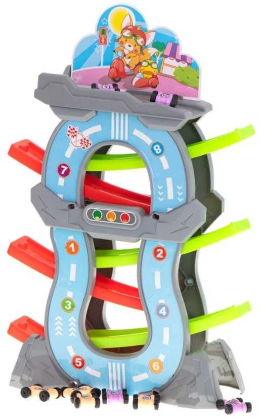 Huabiao Toys Krentančių mašinėlių rinkinys 5 aukštai, 8 mašinėlės