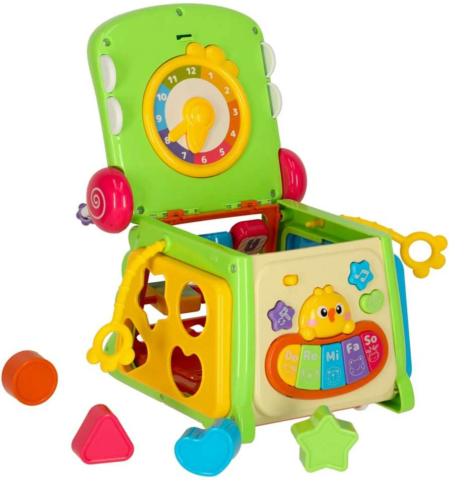 Mokomasis rūšiavimo kubas su pianinu 4in1