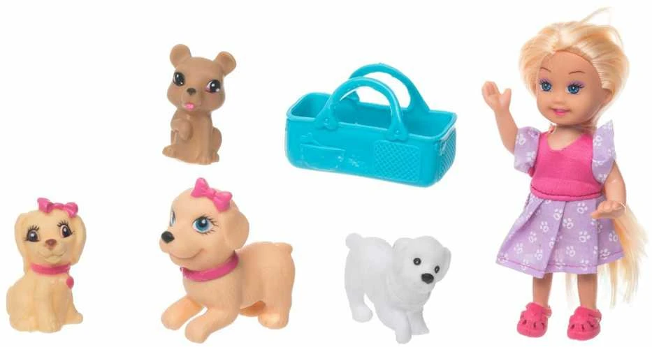 Lėlyte su šuniukais Happy Girl 11,4 cm