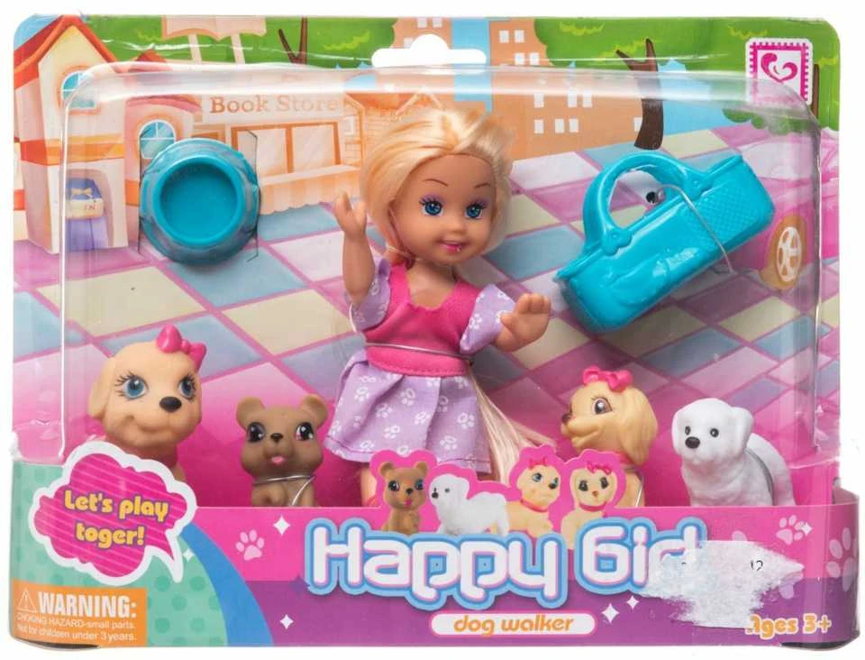Lėlyte su šuniukais Happy Girl 11,4 cm