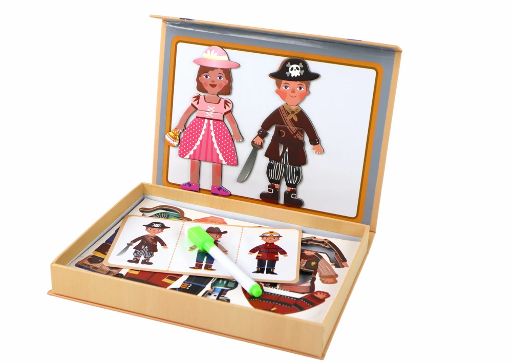 Magnetinių dėlionių rinkinys vaikams su animacinių filmų personažais Lean Toys
