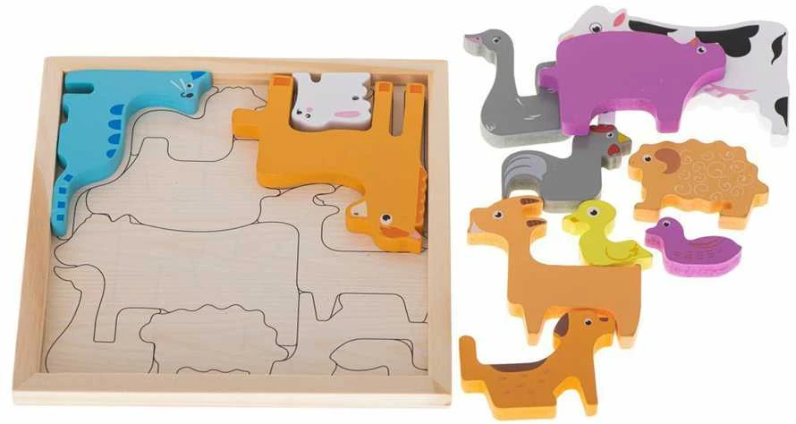 Ikonka KIK medinė dėlionė ANIMALS