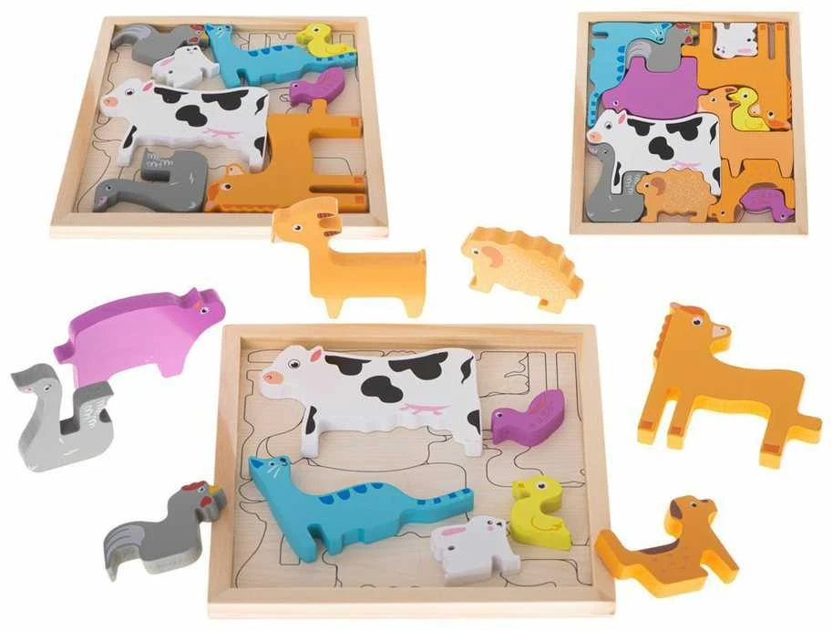 Ikonka KIK medinė dėlionė ANIMALS