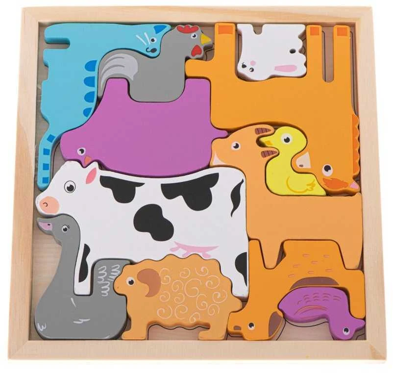 Ikonka KIK medinė dėlionė ANIMALS