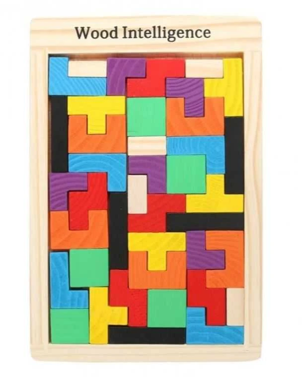 Medinės dėlionės tetris blokai 40el.
