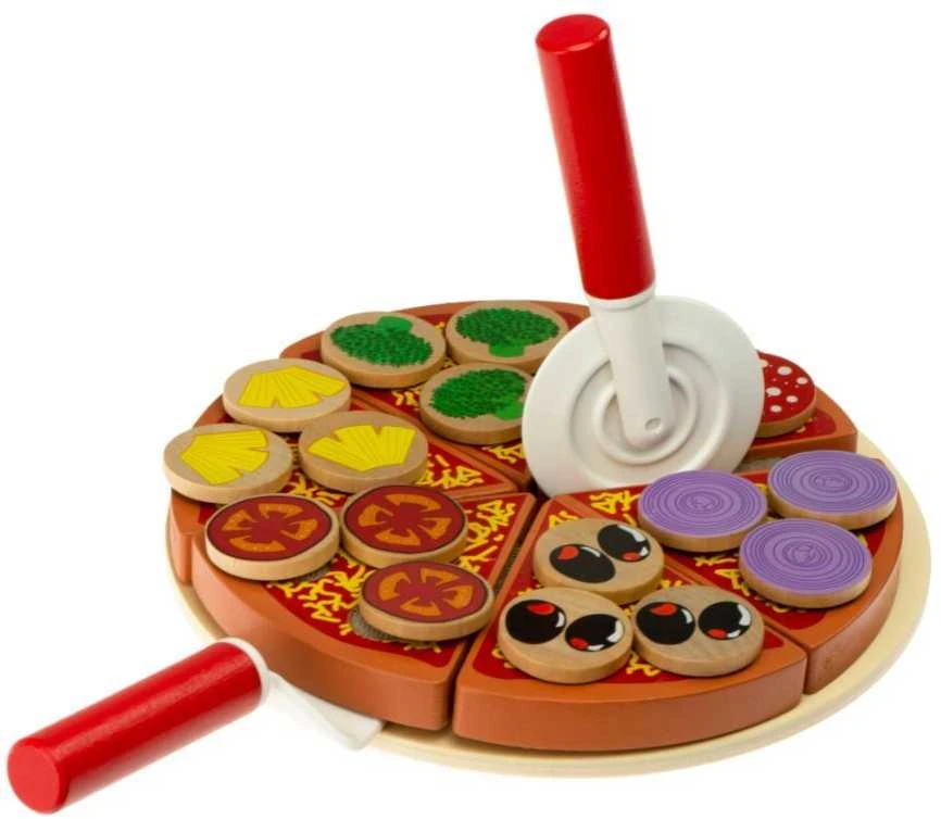 KIK Medinis žaidimų rinkinys Pizza su priedais