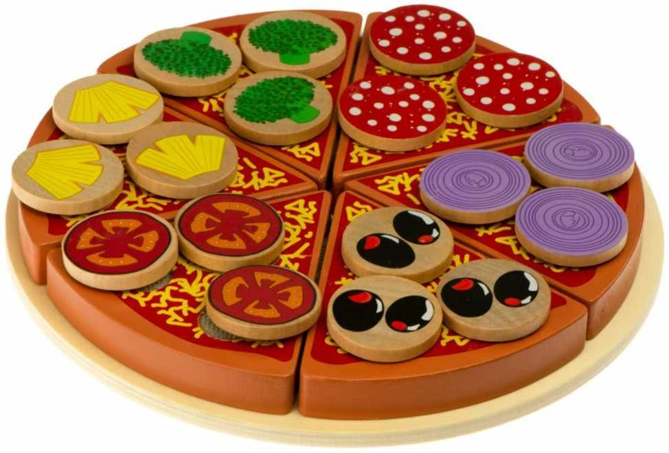 KIK Medinis žaidimų rinkinys Pizza su priedais