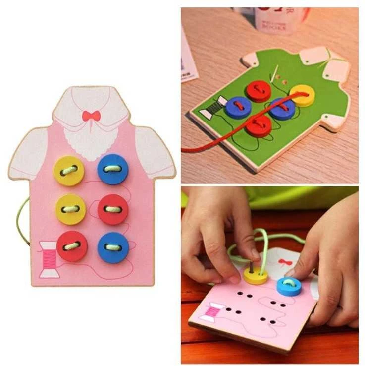 Medinis Montessori varstymo žaidimas - Sagos (rožinis)