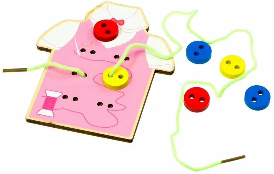 Medinis Montessori varstymo žaidimas - Sagos (rožinis)