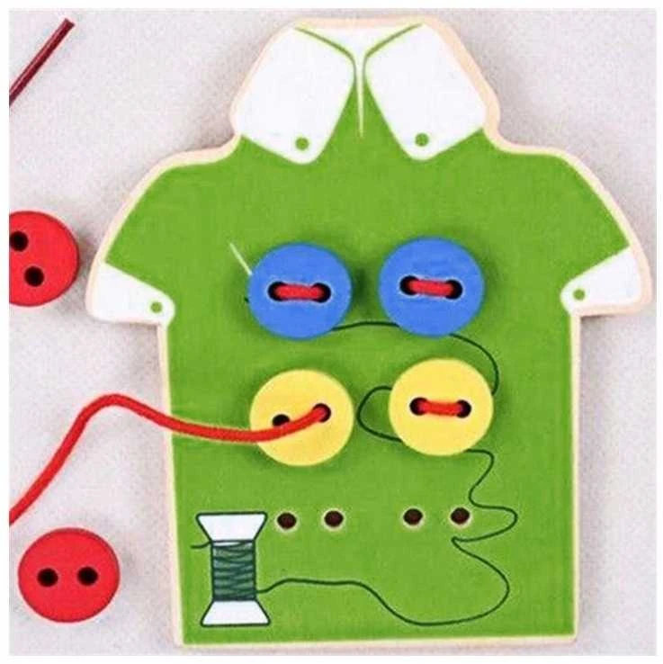 Medinis Montessori varstymo žaidimas - Sagos (žalia)