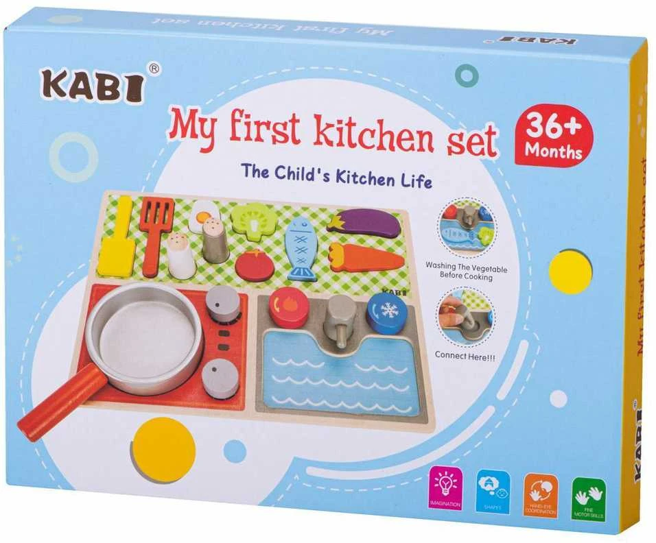Vaikiškas medinis virtuvės komplektas
