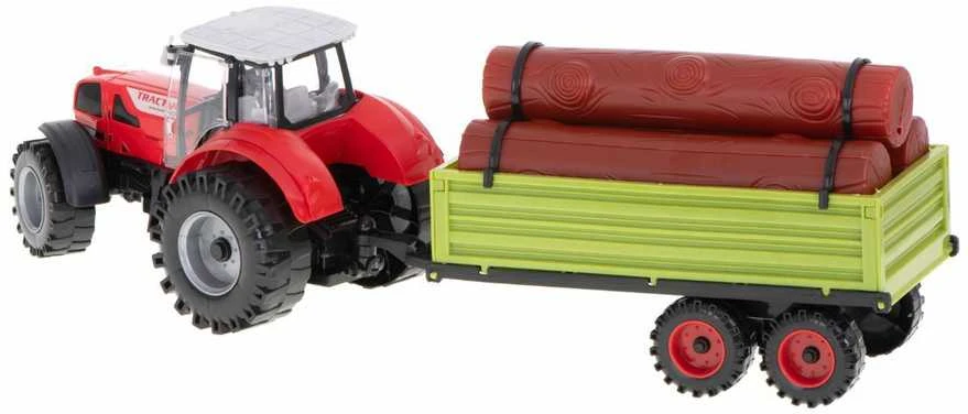 Metalinis traktorius su priekaba ir rąstais 3810