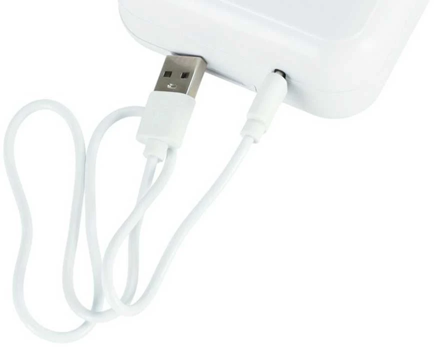 Ikonka Mini terminis etikečių spausdintuvas + USB kabelis kvadratinės mėlynos spalvos