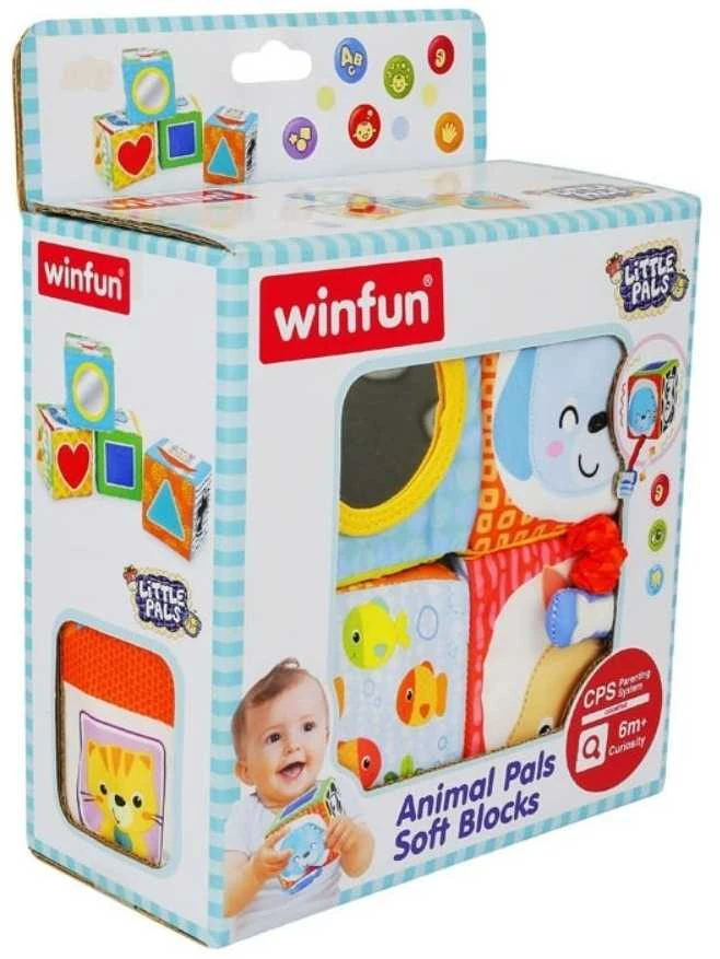 Smily Minkštos sensorinės kaladėlės kūdikiams Winfun - Gyvūnėliai