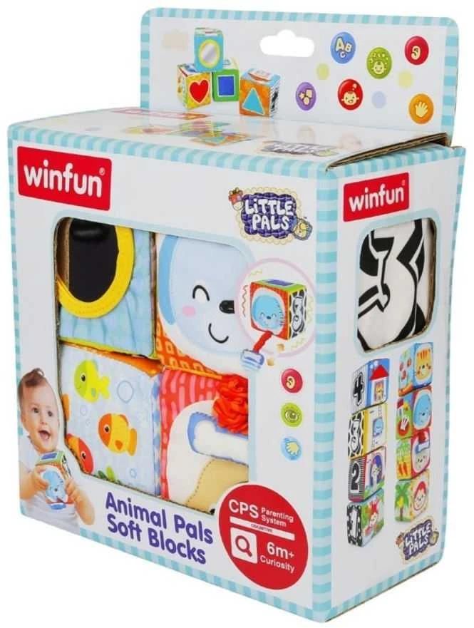 Smily Minkštos sensorinės kaladėlės kūdikiams Winfun - Gyvūnėliai