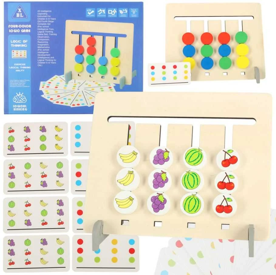 Medinis lavinamasis žaislas, atitinkantis spalvas montessori vaisiai