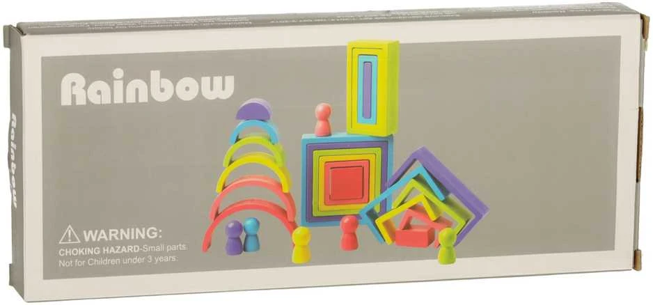 Vaivorykštės montessori mokomosios medinės kaladėlės
