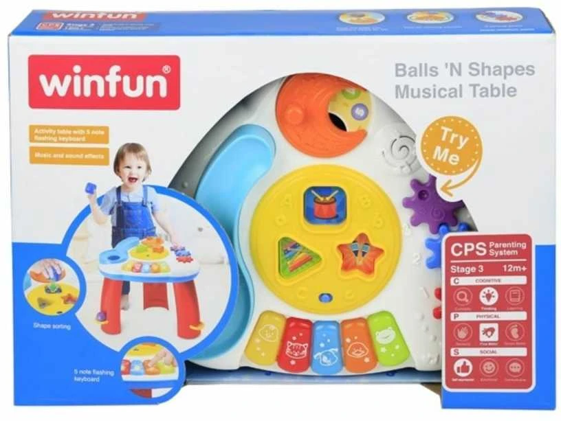 Muzikinis veiklos stalas su kamuoliukais Winfun