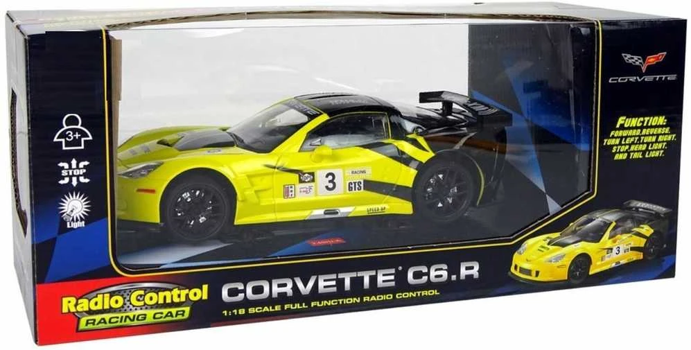Nuotoliniu būdu valdomas sportinis automobilis Corvette C6.R (geltonas)