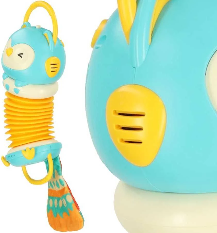Vaikiškas muzikinis akordeonas Oranžinė pelėda, 33 cm